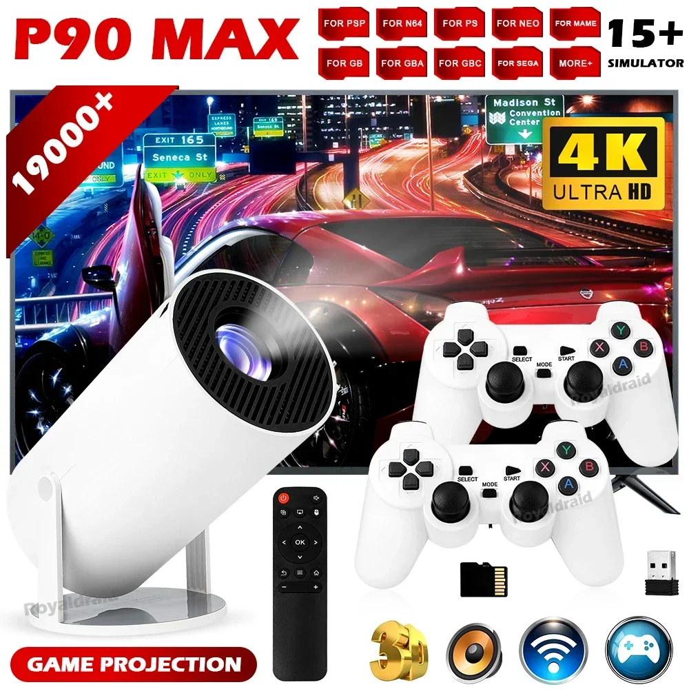 Retro Gaming With Projector - P90 Max Proiettore Portatile Smart per