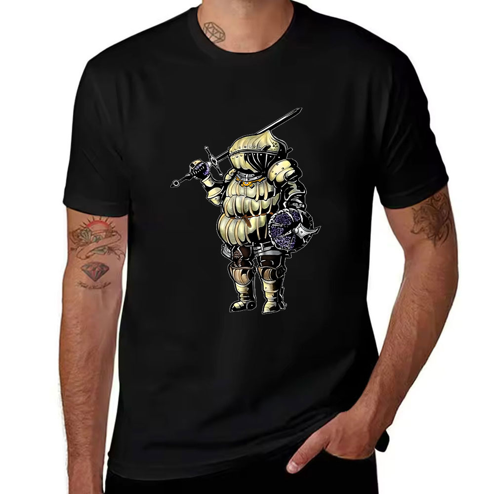 Retro Knight Gaming - T-shirt da uomo in cotone a
