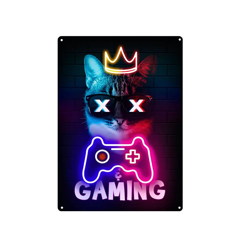 Gaming Cat Metal Sign Savage G - Retro Gaming Cafe recensione e prezzo