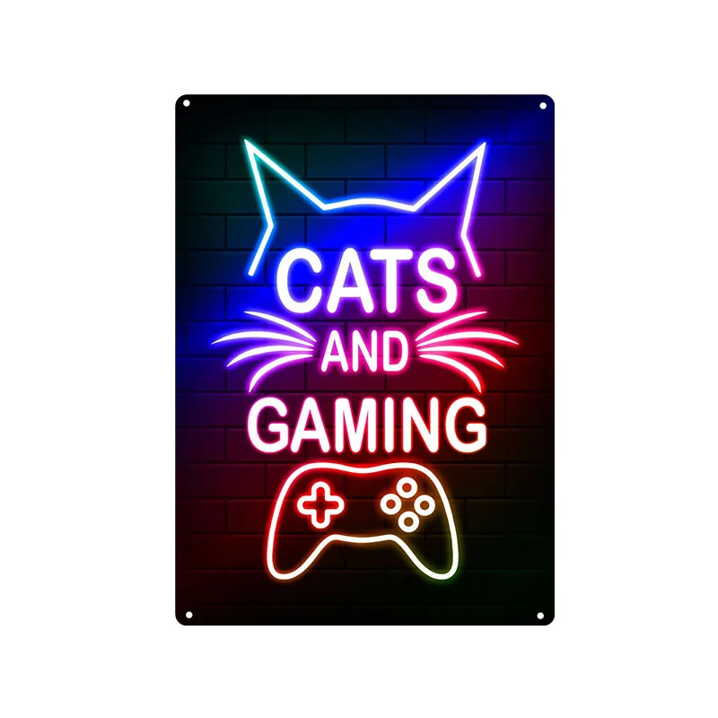 Gaming Cat Metal Sign Savage G - Retro Gaming Cafe recensione e prezzo