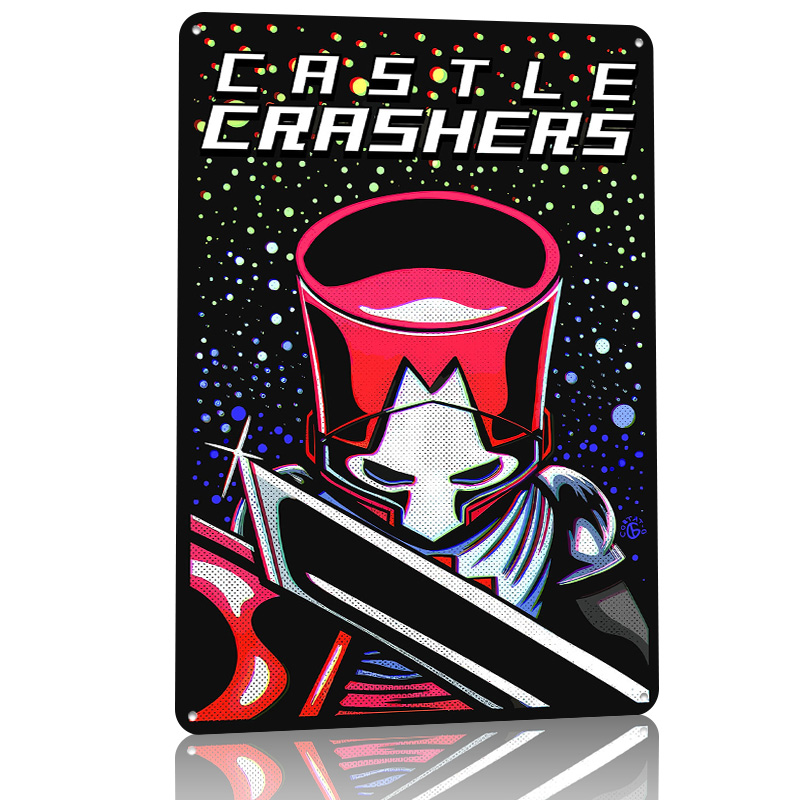 Poster in Metallo Castle Crash - Retro Knight Gaming recensione e prezzo